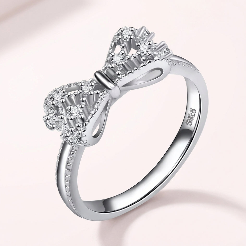 Silver Bow Charm