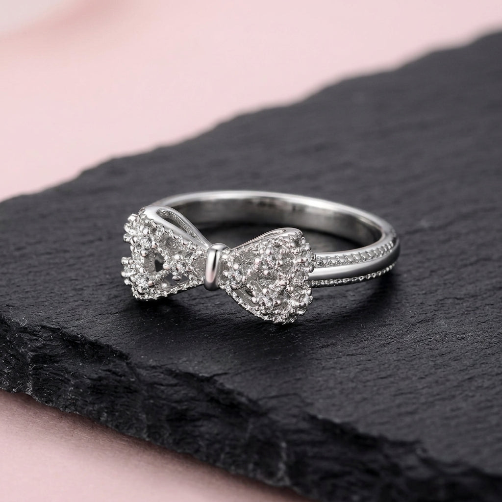 Silver Bow Charm